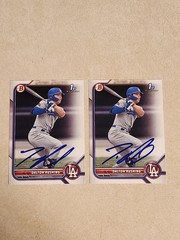 2022 BOWMAN DRAFT DALTON RUSHING RC BD-84 SIGNED CARD LOT X2 IP AUTO DODGERS