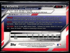 Bo Bichette Toronto Blue Jays 2016 Bowman 1st Bowman BD-74
