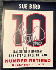 2025 UCONN HUSKIES SUE BIRD COMMEMORATIVE CARD – RETIREMENT JERSEY DAY – 12/7/25