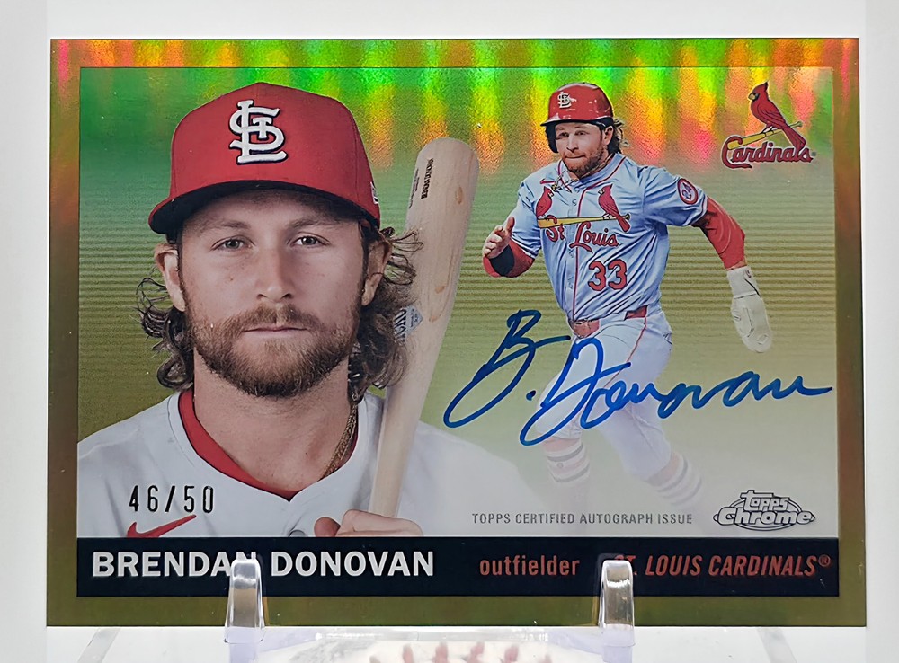 2025 Topps Chrome Platinum #CPA-BD Brendan Donovan Gold Refractor Auto 46/50