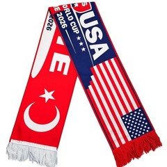 Turkey USA Woven Soccer Fan Scarf Double Sided Supporter Scarf One Size