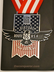 The Conqueror Virtual Challenge Medal Lot of 2 Route 66 Silk Road and Pin