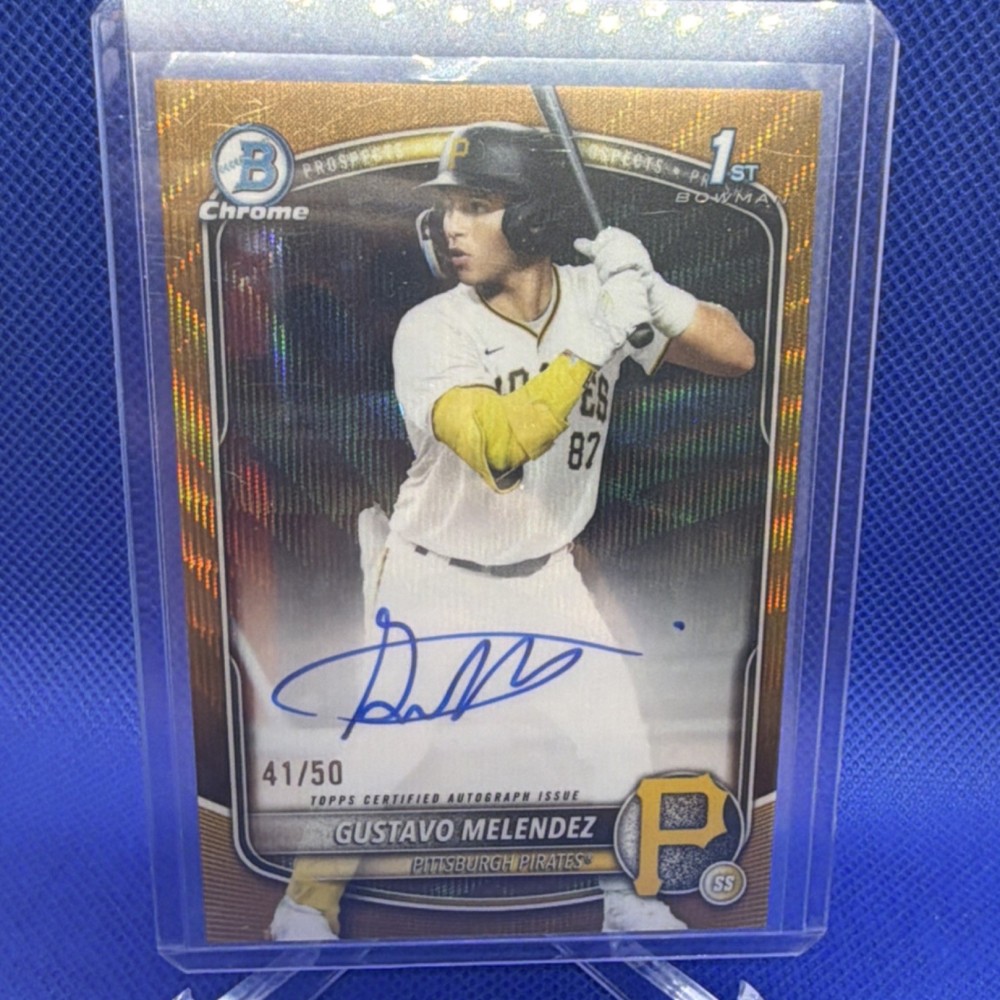 Bowman 2025 Chrome Gold Autograph /50 Gustavo Melendez CPA-GM Pirates