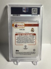 Topps Merlin UCC Vini Jr. Real Madrid #77 Blue Speckle95 /150 PSA 9