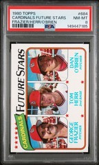 1980 Topps #684 – CARDINALS FUTURE STARS – HERR RC – PSA 8 – NEAR MINT !!