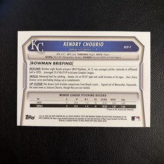 2026 Bowman Chrome Sapphire 1st Kendry Chourio Yellow Refractor /75 BCP-7 Royals