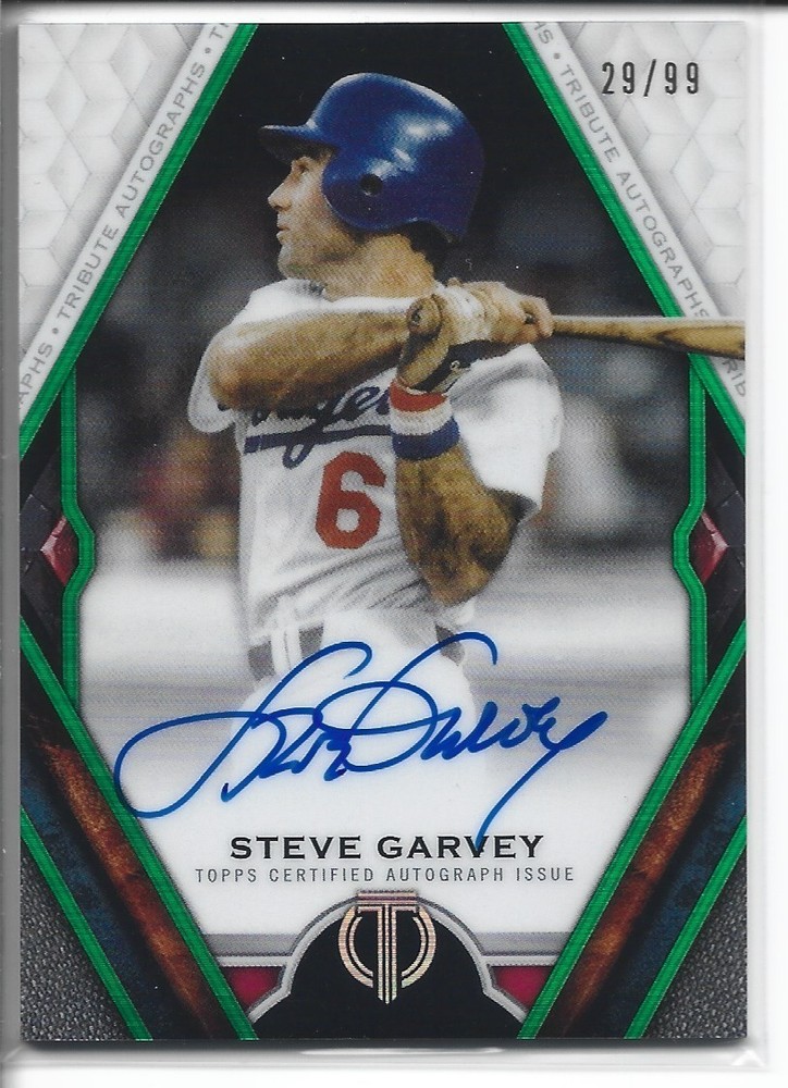 Steve Garvey 2021 Topps Tribute Auto Signed Green Parallel 29/99 Dodgers