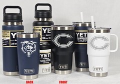 Chicago Bears YETI Laser Engraved Tumblers, Mugs, Can Colsters and Chug Bottles