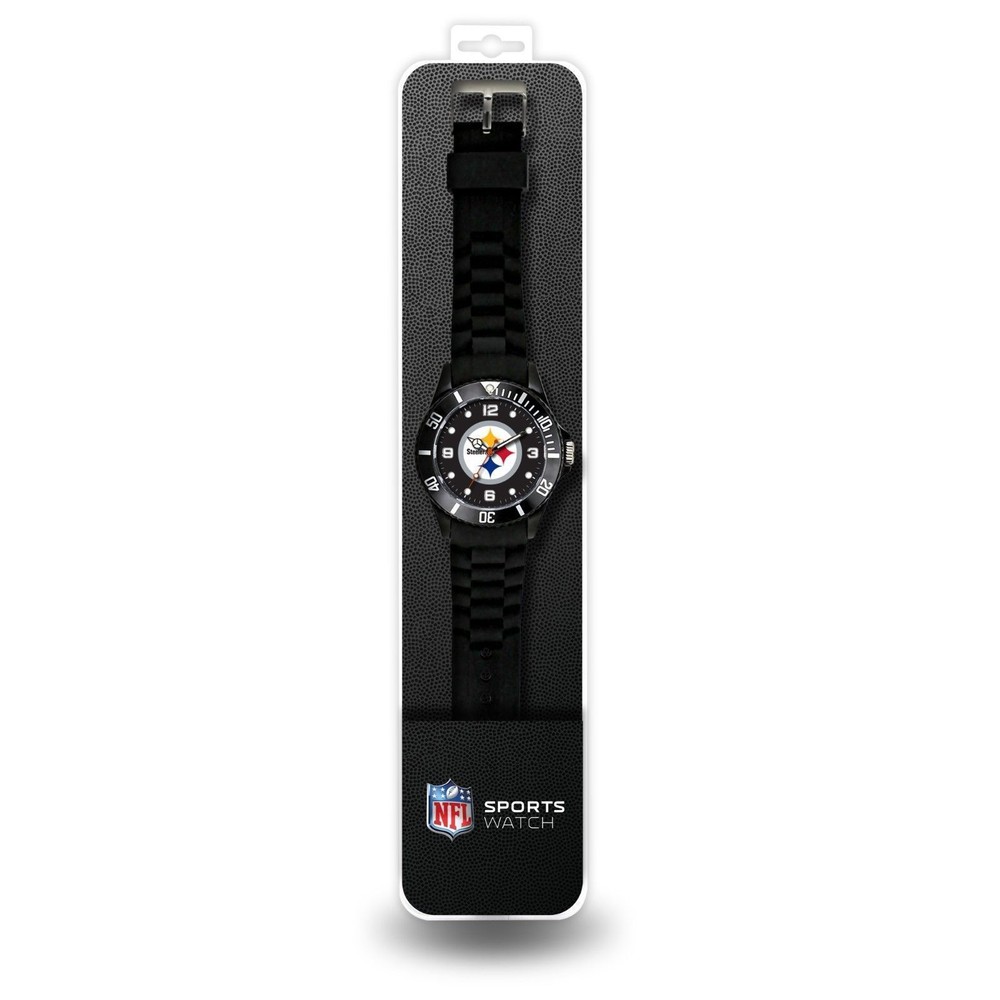 Pittsburgh Steelers Licensed Football Team Men&rsquo;s Black Sparo Spirit Watch