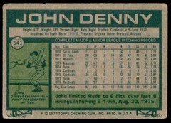 1977 Topps John Denny St. Louis Cardinals #541