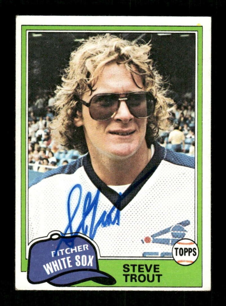 1981 Topps #552 Steve Trout signed autograph ex , blue sharpie EAA1 BXCP71