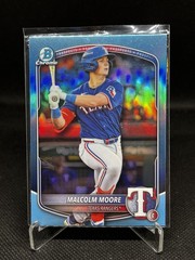 2025 Bowman Draft Chrome-Malcolm Moore Blue Refractor Rangers #BDC-191