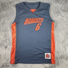 CHARLOTTE Bobcats Basketball Jersey Men&rsquo;s Large Gray NBA #6 Sixth Man Team Mesh