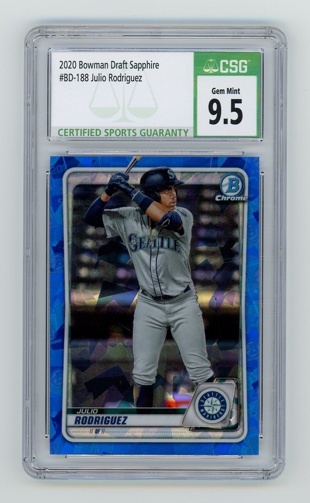 2020 Bowman Draft Chrome Sapphire #BD-188 Julio Rodriguez CSG 9.5