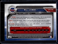 2019 Bowman #CPA-WS Will Stewart Chrome Prospect Autographs Atomic #/100