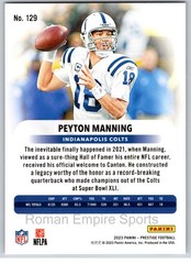 2021 & 2023(2) Panini Football – Peyton Manning – Indianapolis Colts – 3 Pc Set