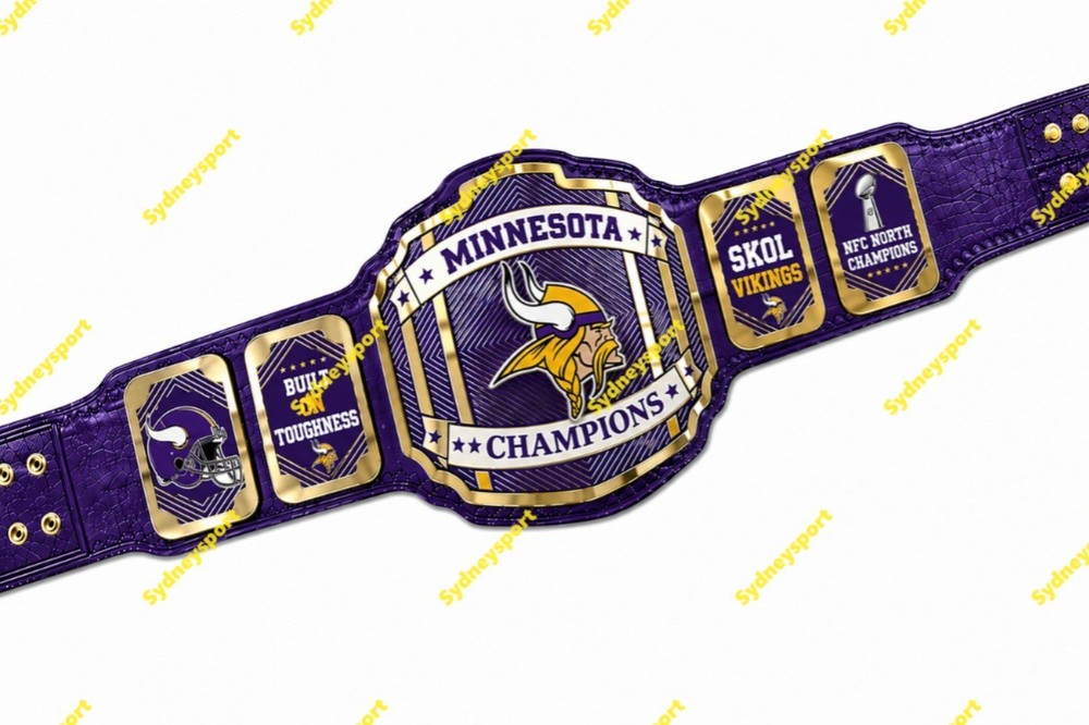 Custom Minnesota Vikings Championship Belt Adult Size 2MM Brass