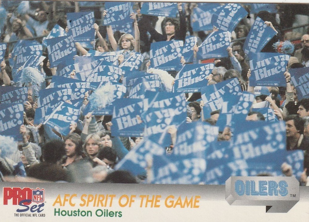 FREE SHIPPING-MINT-1992 Pro Set AFC Spirit of the Game Houston Oilers #684