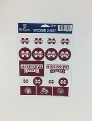 Mississippi State Bulldogs Vinyl Sticker Sheet 17 Decals 5×7 Inches Free Ship