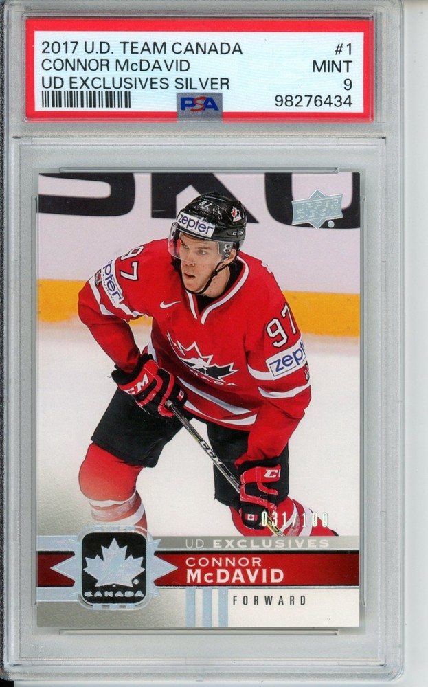 2017-18 Canadian Tire Team Canada Connor McDavid #1 Ud Exclusives /100!! PSA 9