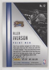 2015-16 Panini Prizm Point Men Silver Prizm Allen Iverson #12 HOF d5c