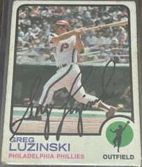 1973 Topps GREG LUZINSKI #189 🔥 Phillies 🔥 AWESOME Autograph ⚾️ Auto 🔥⚾️🔝