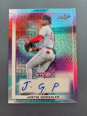 2026 LEAF VIVID BASEBALL JUSTIN GONZALES TEAL AUTO 24/35