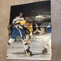 Bobby ORR Boston BRUINS #4 w/ Bobby PLAGER #5 1975 Poster Vintage