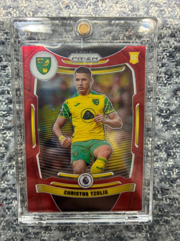2021-22 Panini Prizm Premier League Christos Tzolis RC ROOKIE RED STARS /28