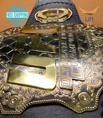 UFC ULTIMATE FIGHTING CHAMPIONSHIP TITLE REPLICA BELT 2MM Brass Dual Plate Adult
