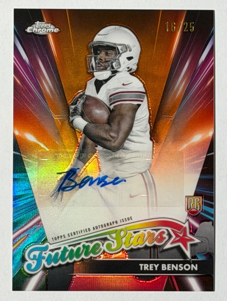 2024 Topps Chrome Future Stars Auto #FSA-TB Trey Benson RC Orange /25 🔥 SSP 🔥