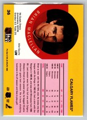 1990-91 Pro Set Brian MacLellan #36 Calgary Flames Left Wing Hockey Card