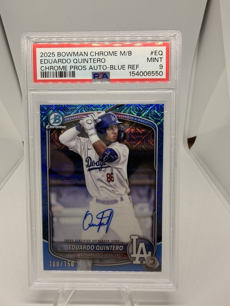 2025 Bowman – Chrome Prospect Mega Box Autographs Eduardo Quintero #BMA-EQ Blue