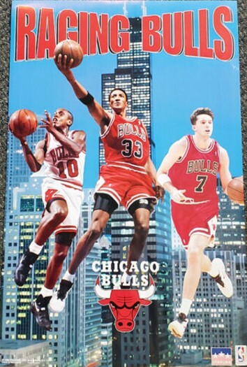 1995 STARLINE RAGING BULLS POSTER 22×34 NEW PIPPEN KUKOC ARMSTRONG FREE SHIPPING