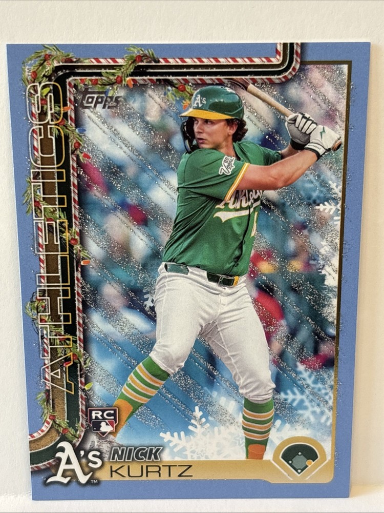 2025 Topps Holiday – Nick Kurtz #H40 Holiday Light Blue & White Glitter (RC)