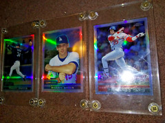 2000 TOPPS CHROME MLB REFRACTORS LOT OF 3: TATIS GREEN GARCIA 4 SCREW 1/4&Prime; CASES