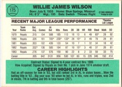 1984 Donruss #175 Willie Wilson