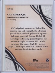 Cal Ripken, Jr. 2026 Topps Glove Work GW-14 Baltimore Orioles