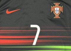 2015 Portugal Away Jersey #7 Ronaldo XL Soccer CR7 Vintage Black Kit