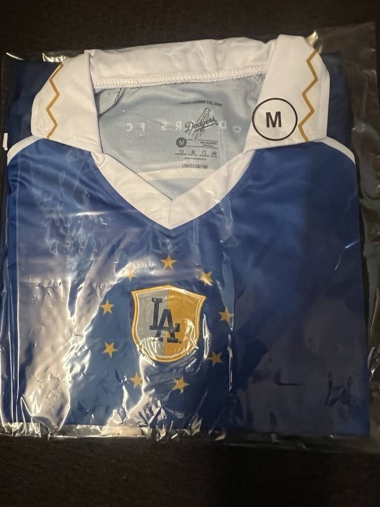 adidas LA Galaxy Major League Soccer MLS Soccer Jersey Size M Blue White Gold