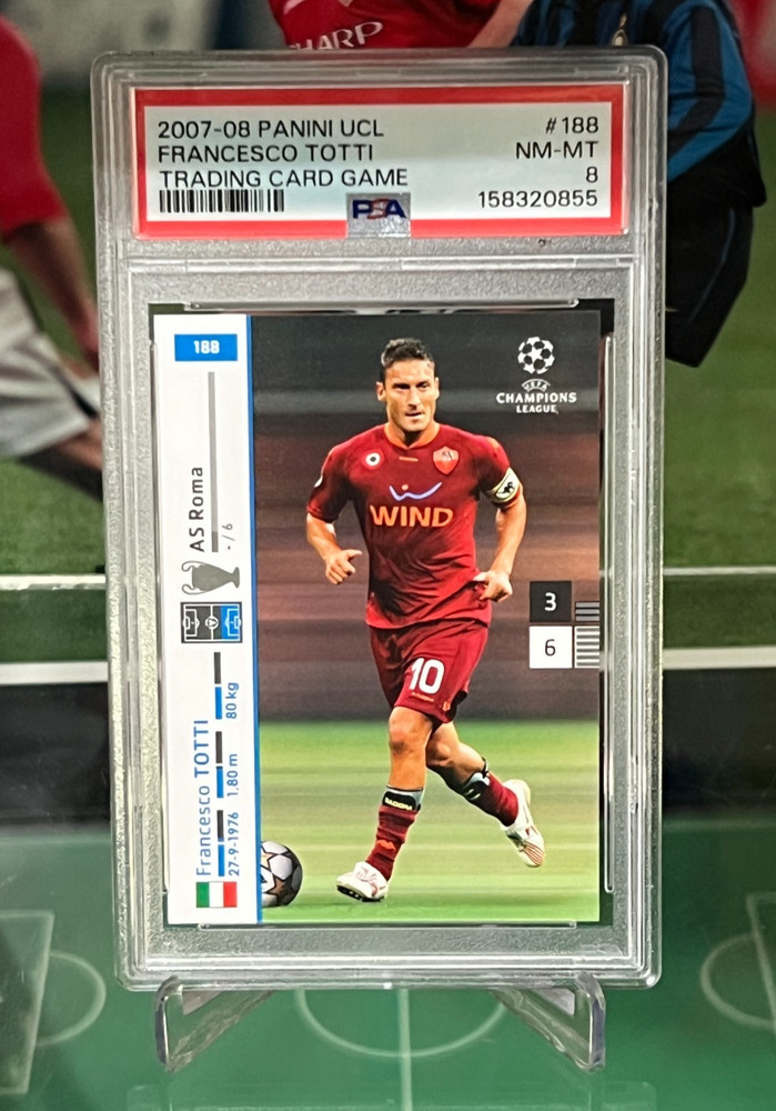 2007-08 Panini UCL Trading Card Game #188 Fracisco Totti PSA 8 Rare Card