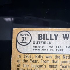 Topps Billy Williams #37 Chicago Cubs MLB Baseball 1968 Topps Base Set