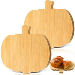 AWIZOM 2 Pcs Thanksgiving Pumpkin Bamboo Serving 11.54×10.24 Inch, Natural