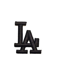 LA Patch Black Los Angeles Dodgers Embroidered Iron on Patch 2.25 x 2&Prime; Free Ship