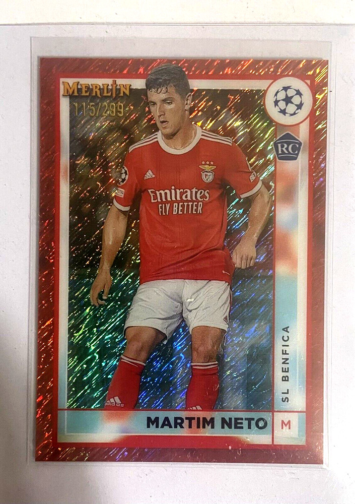 2022-23 Topps Merlin UEFA #144 Martim Neto RC Rose Gold Shimmer Refractor /299