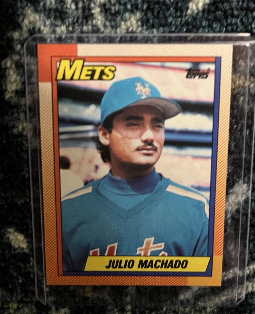 Topps 1990 Julio Machado #684 New York Mets Baseball Card MLB error card