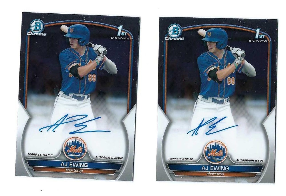 2023 BOWMAN CHROME DRAFT RC AUTO LOT (2 CARDS) – AJ EWING
