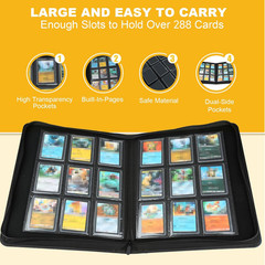 Toploader Storage Binder 9 Pocket Ringless Side Loading, Fits 288 Standard 3&Prime;×4&Prime;