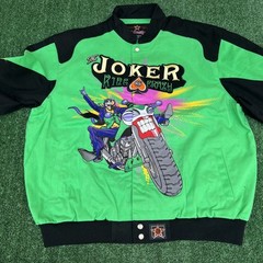 NWT VTG JH Designs Joker Jacket Men&rsquo;s 2XL Green DC Comics Nascar Racing Boxy