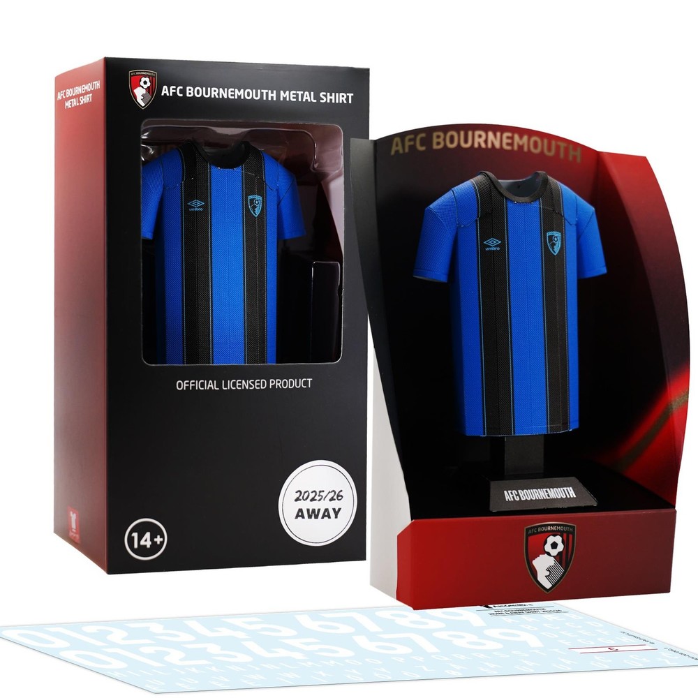 AFC Bournemouth Metal Football Shirt Personalised 2025/26 Away Kit Alloy Shirt